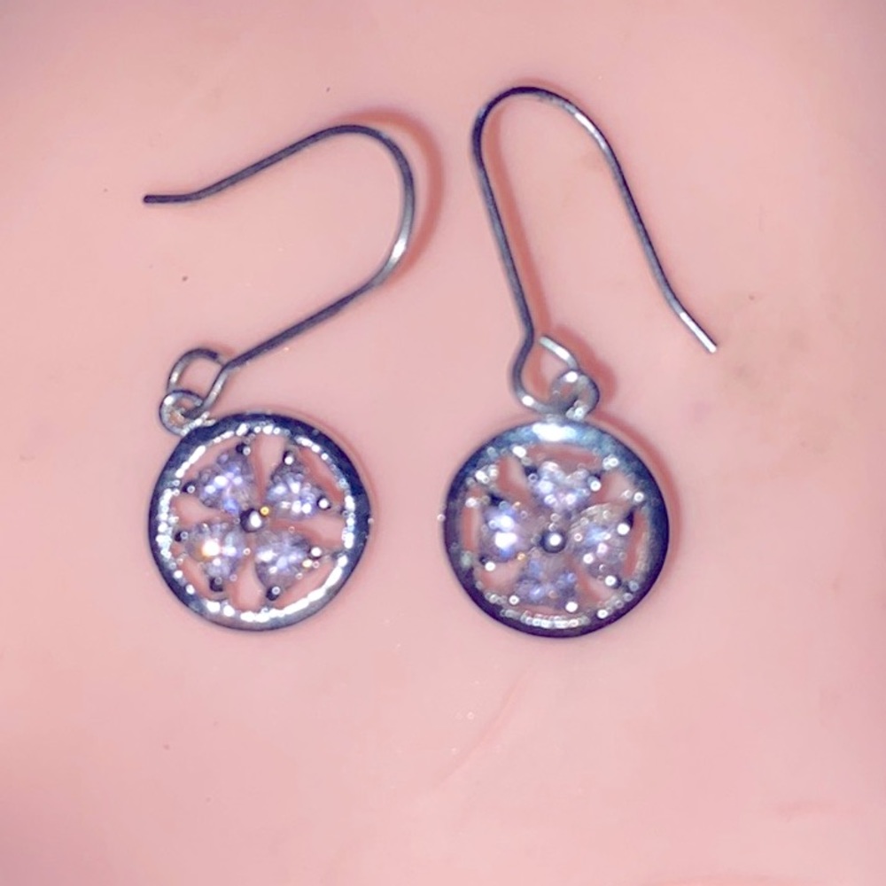 Sterling silver earrings with light amethyst.
